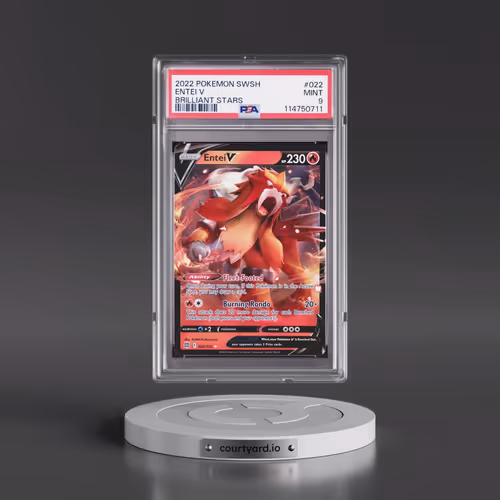 2022 Pokémon Sword & Shield Brilliant Stars #022 Entei V - Holo (PSA 9 MINT)
