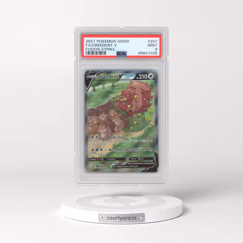 2021 Pokémon Sword & Shield Fusion Strike #257 Greedent V - Holo Full Art (PSA 9 MINT)