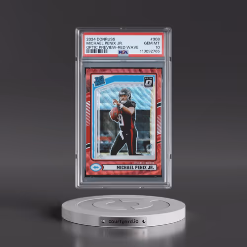2024 Panini Donruss #308 Michael Penix Jr. - Optic Preview-Red Wave (PSA 10 GEM MINT)