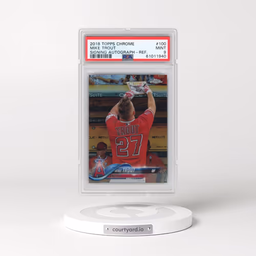 2018 Topps Chrome #100 Mike Trout - Signing Autograph-Refractor (PSA 9 MINT)