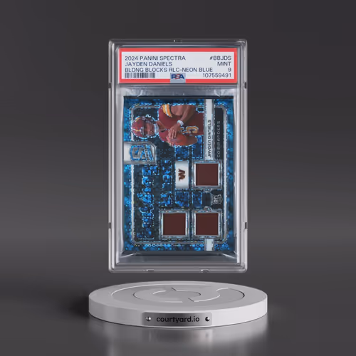 2024 Panini Spectra Building Blocks Relics #BBJDS Jayden Daniels - Neon Blue (PSA 9 MINT)