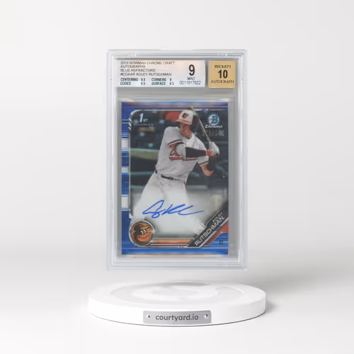 2019 Bowman Draft Chrome Draft Picks Autograph #CDAAR Adley Rutschman - Blue Refractor (BGS 9 MINT)