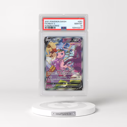 2021 Pokémon Sword & Shield Fusion Strike #251 Mew V - Holo Full Art (PSA 10 GEM MINT)