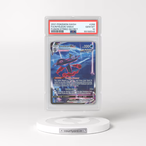 2021 Pokémon Sword & Shield Fusion Strike #266 Inteleon Vmax - Full Art Secret (PSA 10 GEM MINT)