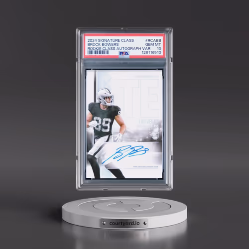 2024 Topps Signature Class Rookie Class Autograph Variation #RCABB Brock Bowers (PSA 10 GEM MINT)