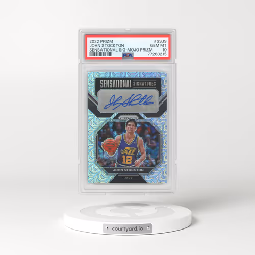 2022 Panini Prizm Sensational Signatures #SSJS John Stockton - Mojo Prizm (PSA 10 GEM MINT)