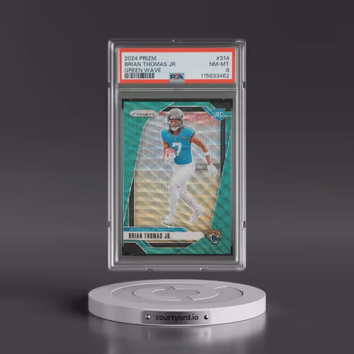 2024 Panini Prizm #314 Brian Thomas Jr. - Green Wave (PSA 8 NM-MT)