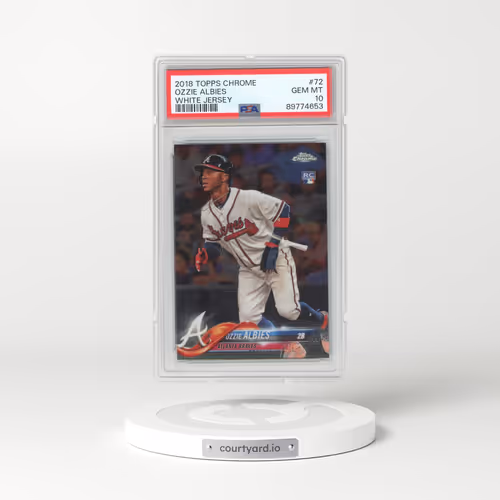 2018 Topps Chrome #72 Ozzie Albies - White Jersey (PSA 10 GEM MINT)