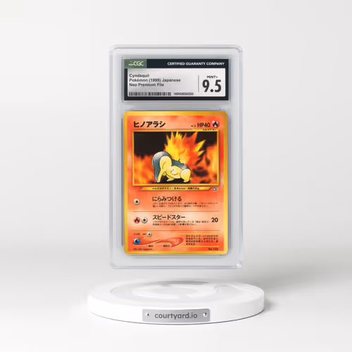 1999 Neo Premium File #155 Cyndaquil - No Rarity (CGC 9.5 MINT+)