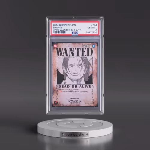 2024 One Piece Japanese OP09-Emperors in the New World #004 Shanks - Wanted Alternate Art (PSA 10 GE