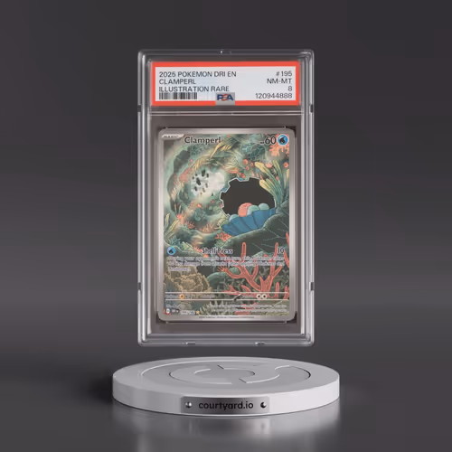 2025 Pokémon Dri EN-Destined Rivals #195 Clamperl - Illustration Rare (PSA 8 NM-MT)