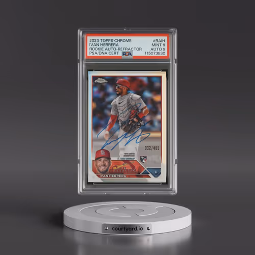 2023 Topps Chrome Rookie Autograph #RAIH Ivan Herrera - Refractor (PSA 9 MINT)