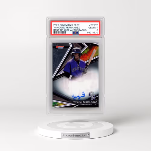 2022 Bowman's Best Best of 2022 Autographs #B22YF Yanquiel Fernandez (PSA 10 GEM MINT)