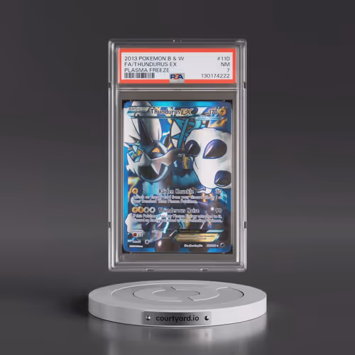 2013 Pokémon Black & White Plasma Freeze #110 Thundurus EX - Holo Full Art (PSA 7 NM)