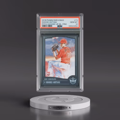 2018 Panini Diamond Kings #73 Shohei Ohtani - Pitching w/Knee Up-Blue Frame (PSA 10 GEM MINT)