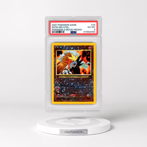 2001 Pokémon Game Movie #34 Entei - Reverse Foil Pokemon 3 Movie Promo (PSA 6 EX-MT)