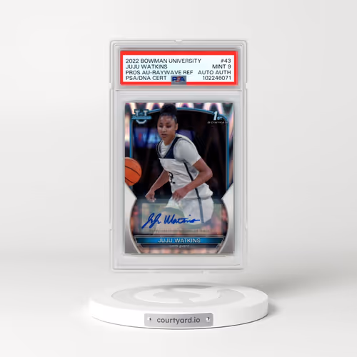 2022 Bowman Chrome University #43 Juju Watkins - Prospect Autograph-Raywave Refractor (PSA 9 MINT)