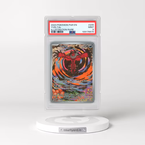 2023 Pokémon Par EN-Paradox Rift #205 Yveltal - Illustration Rare (PSA 9 MINT)