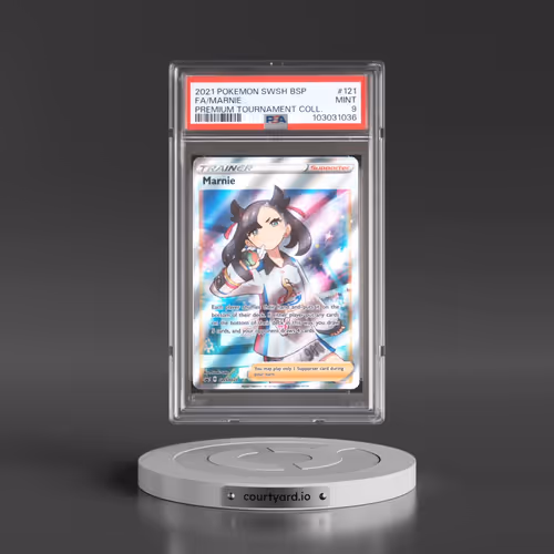 2021 Pokémon Swsh Black Star Promo #121 Marnie - Full Art Marnie Premium Tournament Collection (PSA 9 MINT)