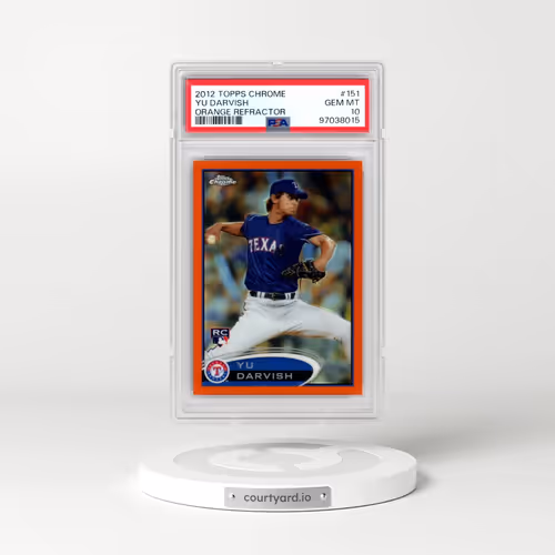 2012 Topps Chrome #151 YU Darvish - Arm Back-Orange Refractor (PSA 10 GEM MINT)