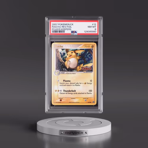 2007 Pokémon EX Power Keepers #12 Raichu - Reverse Foil (PSA 8 NM-MT)