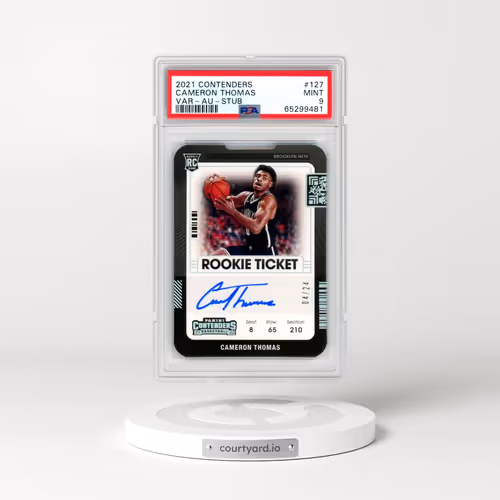 2021 Panini Contenders #127 Cameron Thomas - Variation-Autograph-Stub (PSA 9 MINT)