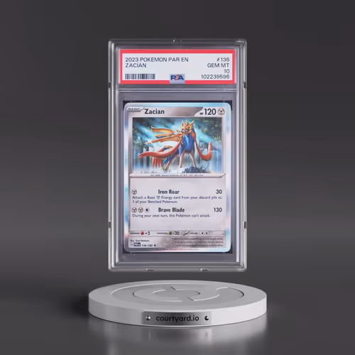 2023 Pokémon Par EN-Paradox Rift #136 Zacian (PSA 10 GEM MINT)