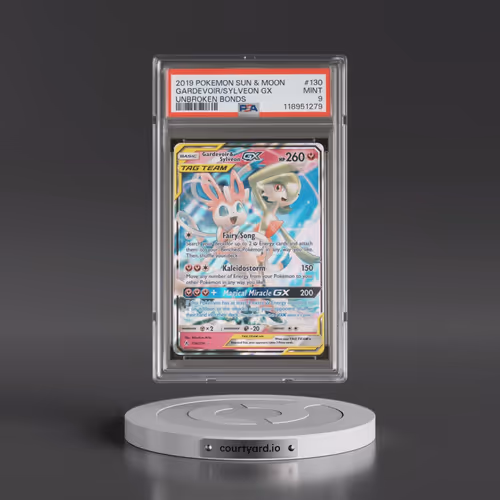 2019 Pokémon Sun & Moon Unbroken Bonds #130 Gardevoir & Sylveon GX - Holo (PSA 9 MINT)