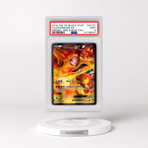 2016 Pokémon XY Black Star Promo #XY121 Charizard EX - Holo Full Art Red & Blue Collection (PSA 9 MINT)