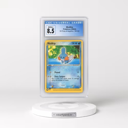 2003 EX Ruby & Sapphire (2003 Copyright, w/ "e" Symbol) #60/109 Mudkip (CGC 8.5 NM-MT+)