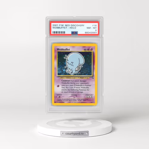 2001 Pokémon Neo Discovery #16 Wobbuffet - Holo (PSA 8 NM-MT)