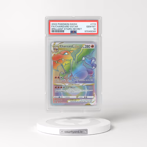 2022 Pokémon Sword & Shield Brilliant Stars #174 Charizard Vstar - Full Art Secret (PSA 10 GEM MINT)