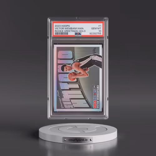 2023 Panini NBA Hoops Rookie Greetings #1 Victor Wembanyama - Holo (PSA 10 GEM MINT)
