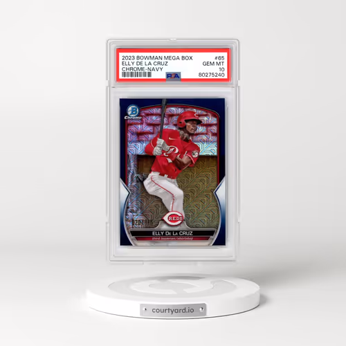 2023 Bowman Mega Box Chrome #65 Elly de La Cruz - Navy Refractor (PSA 10 GEM MINT)
