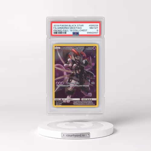 2019 Pokémon SM Black Star Promo #SM228 Armored Mewtwo - Full Art Fall 2019 Collector Chest (PSA 8 N