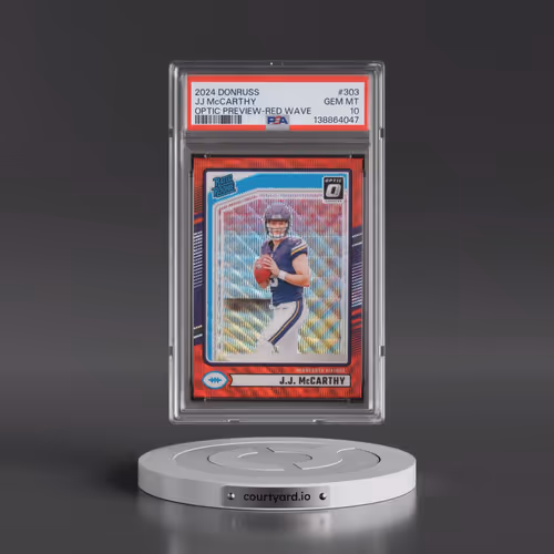 2024 Panini Donruss #303 JJ McCarthy - Optic Preview-Red Wave (PSA 10 GEM MINT)