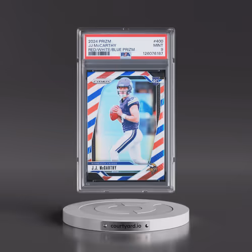 2024 Panini Prizm #400 JJ McCarthy - Red/White/Blue Prizm (PSA 9 MINT)