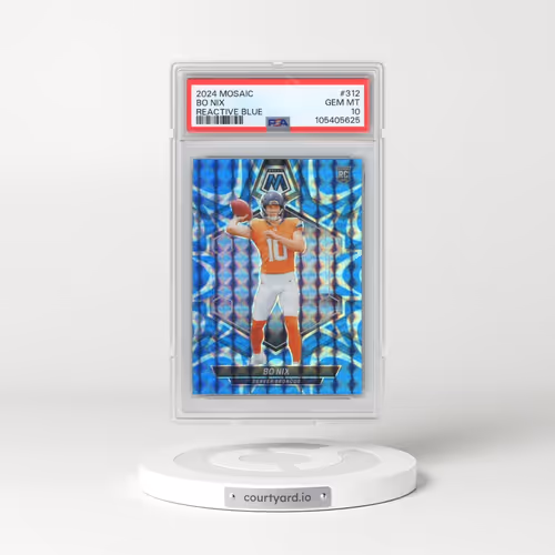 2024 Panini Mosaic #312 Bo Nix - Reactive Blue (PSA 10 GEM MINT)