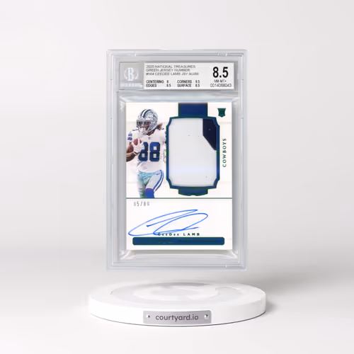 2020 Panini National Treasures Green Jersey Number #164 CeeDee Lamb JSY AU/88 (BGS 8.5 NM-MT+)