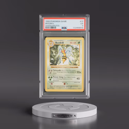 1999 Pokémon Game #17 Beedrill - Shadowless (PSA 5 EX)