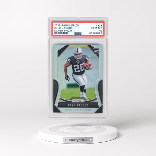 2019 Panini Prizm #323 Josh Jacobs - Silver Prizm (PSA 10 GEM MINT)