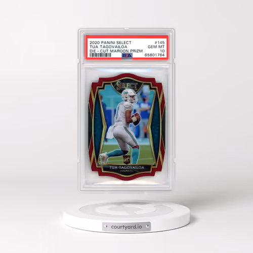 2020 Panini Select #145 Tua Tagovailoa - Die-Cut Maroon Prizm (PSA 10 GEM MINT)
