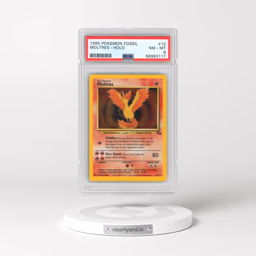 1999 Pokémon Fossil #12 Moltres - Holo (PSA 8 NM-MT)