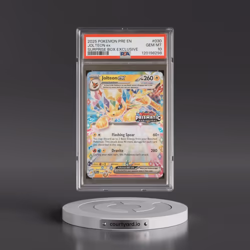 2025 Pokémon Pre EN-Prismatic Evolutions #030 Jolteon EX - Holo Surprise Box Exclusive (PSA 10 GEM M