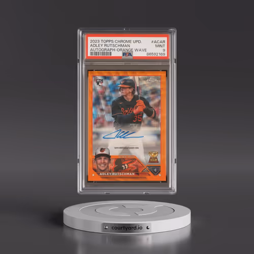 2023 Topps Chrome Update Autograph #ACAR Adley Rutschman - Orange Wave Refractor (PSA 9 MINT)