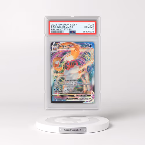 2022 Pokémon Sword & Shield Brilliant Stars #029 Kingler Vmax - Full Art (PSA 10 GEM MINT)