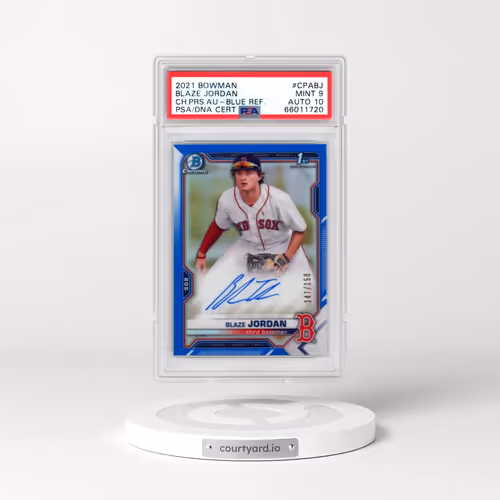 2021 Bowman Chrome Prospect Autographs #CPABJ Blaze Jordan - Blue Refractor (PSA 9 MINT)