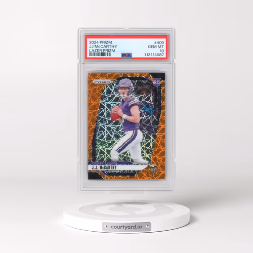 2024 Panini Prizm #400 JJ McCarthy - Lazer Prizm (PSA 10 GEM MINT)