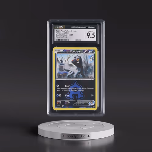 2015 Double Crisis #16/34 Team Aqua's Poochyena - Reverse Holo (CGC 9.5 MINT+)