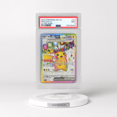 2024 Pokémon Ssp EN-Surging Sparks #219 Pikachu EX - Holo Ultra Rare (PSA 9 MINT)